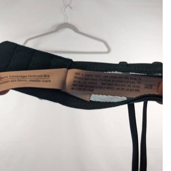 Lace Overlay‎ Unlined Bra Auden 32B Green Underwire Demi Coverage Semi Opaque - Picture 6 of 8